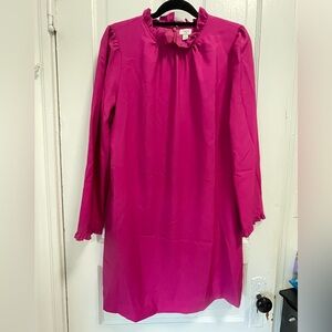 J. Crew Fuchsia Ruffle Dress